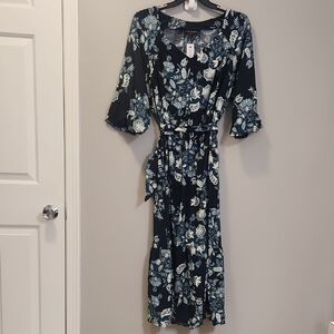 LANE BRYANT FLORAL BELTED DRESS SIZE 18 NWT FEMININE BOHO ROMANTIC COTTAGECORE